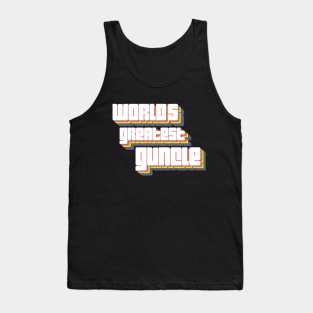 World's Greatest Guncle Rainbow Retro font Tank Top